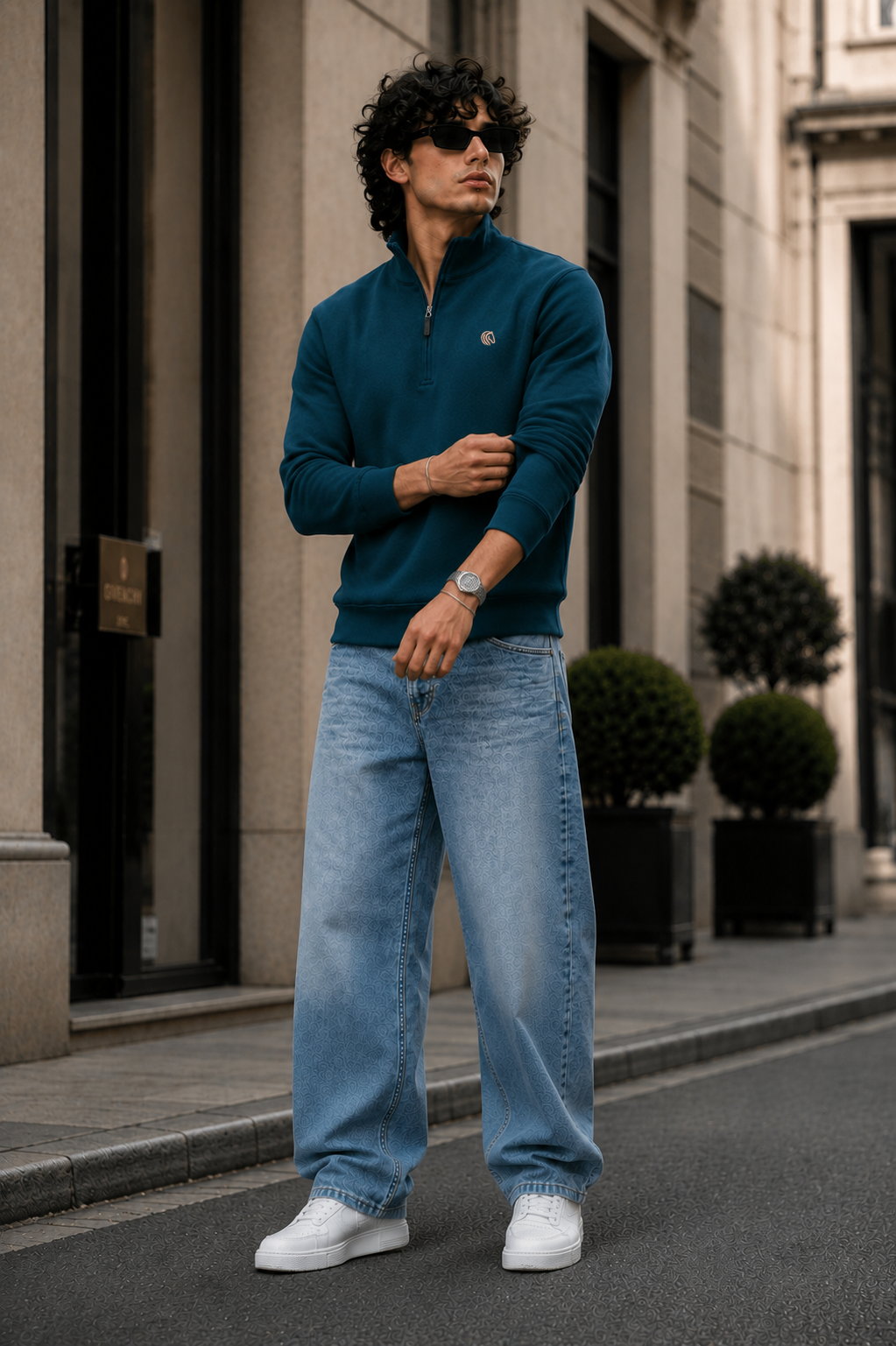 Men's Mock Neck Interlock Long Sleeve