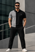 Men's Regular Fit Color-Block Polo Shirt
