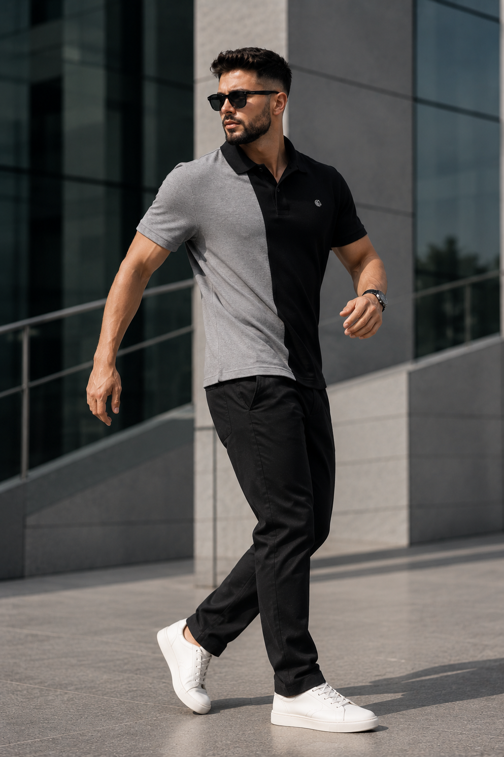 Men's Regular Fit Color-Block Polo Shirt