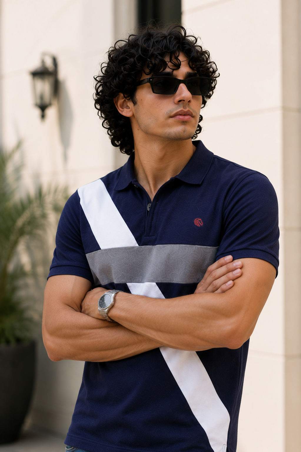 Men's Regular Fit Vertical Striped Polo Shirt