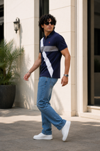 Men's Regular Fit Vertical Striped Polo Shirt