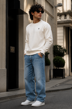 Men's Full Sleeve Sweatshirts - Vanilla White