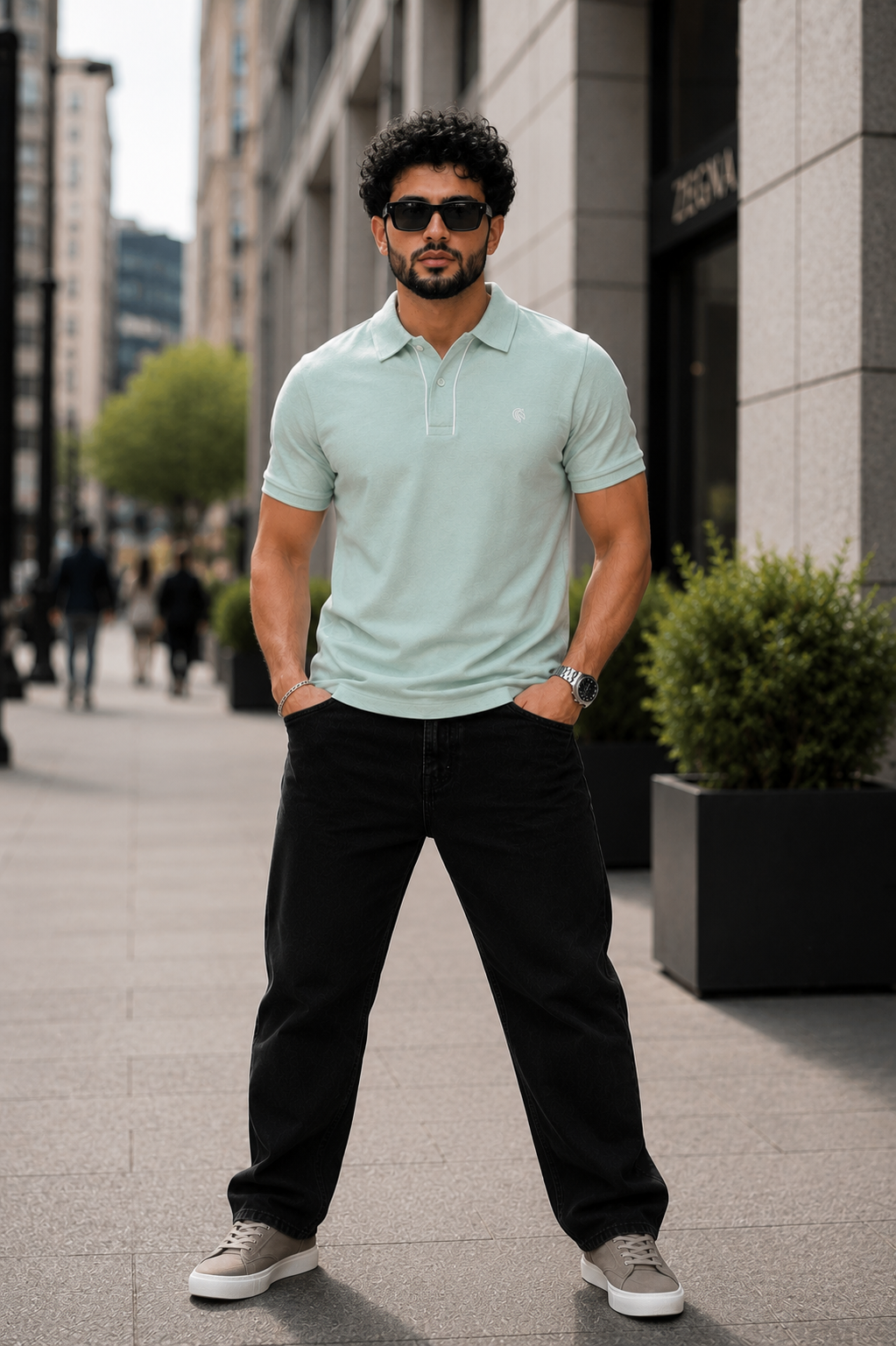 Men's Regular Fit Piped Polo Shirt