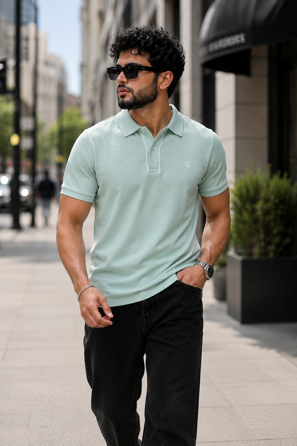 Men's Regular Fit Piped Polo Shirt
