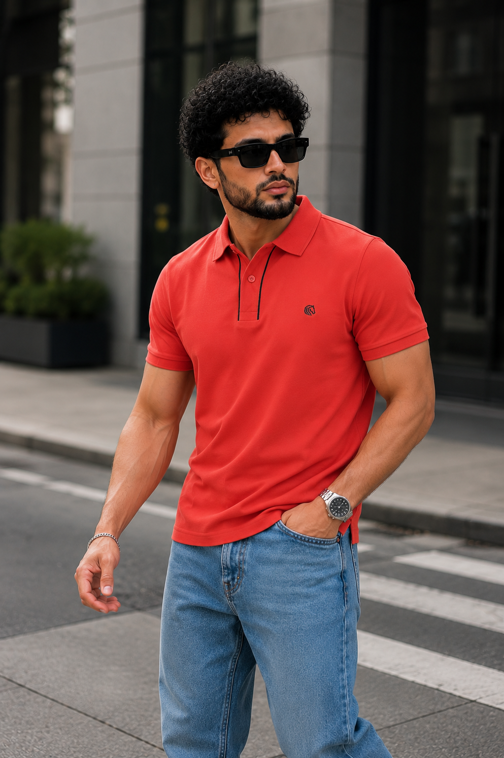 Men's Regular Fit Piped Polo Shirt