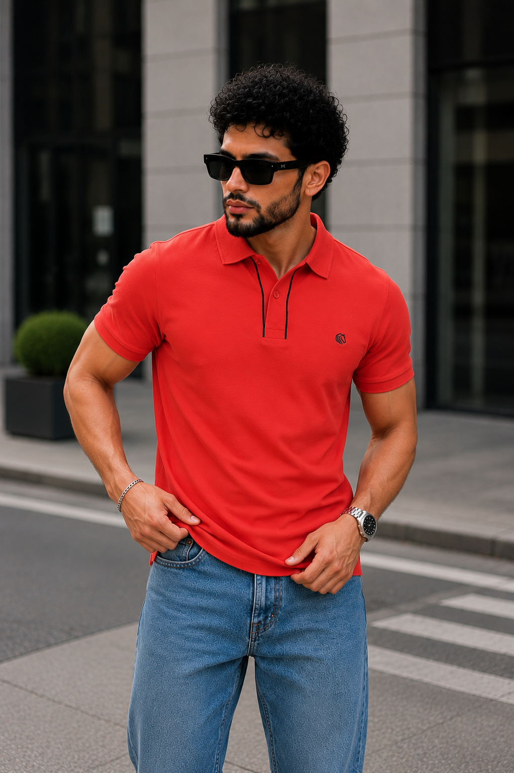 Men's Regular Fit Piped Polo Shirt