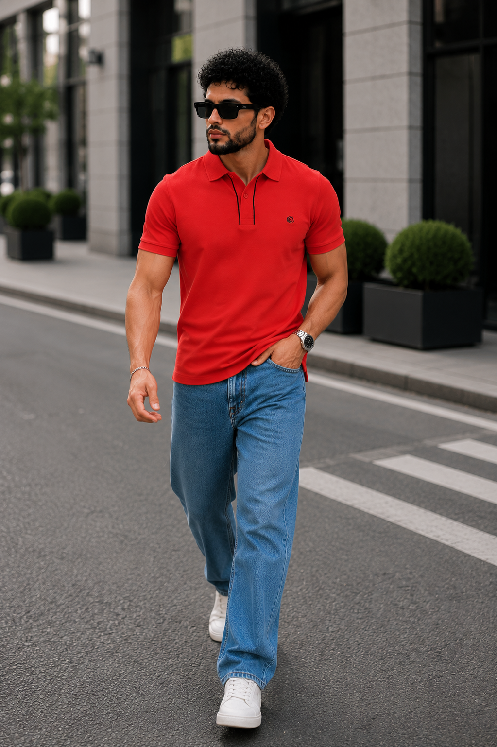 Men's Regular Fit Piped Polo Shirt