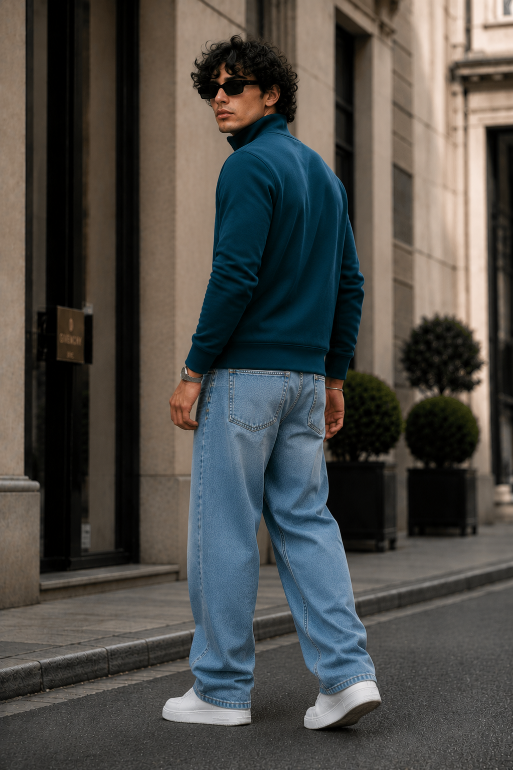 Men's Mock Neck Interlock Long Sleeve