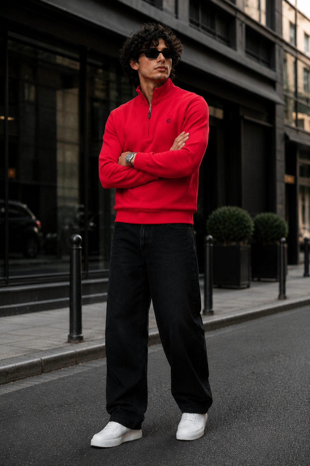 Men's Mock Neck Interlock Long Sleeve