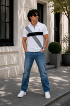 Men's Regular Fit Vertical Striped Polo Shirt