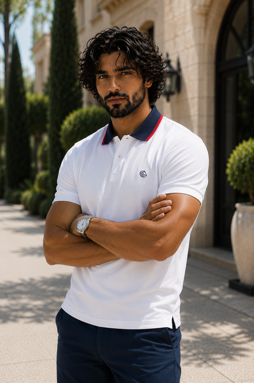 Men's Solid Polo Shirt - White