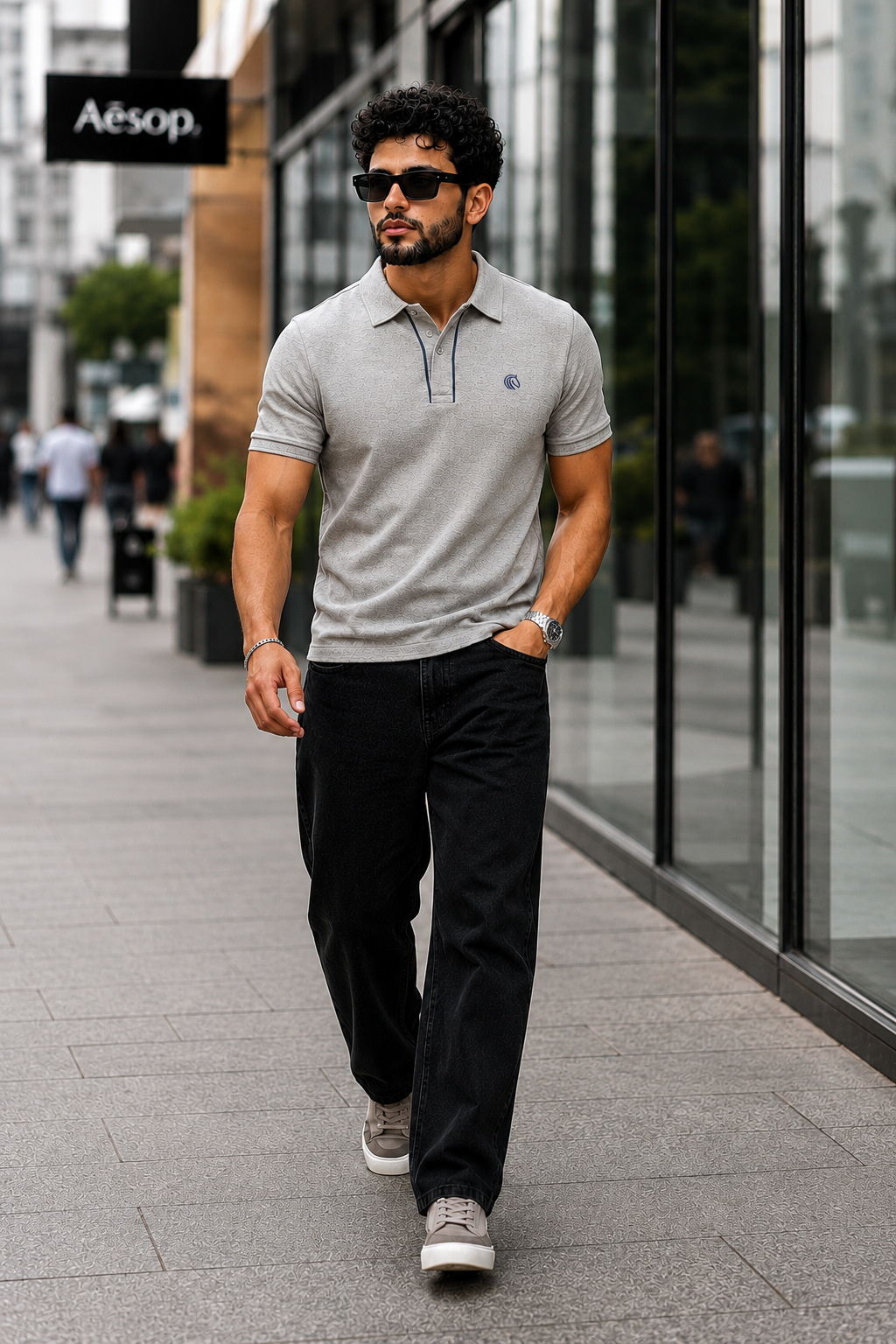 Men's Regular Fit Piped Polo Shirt